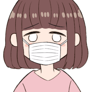 マスクをしている女の子のイラスト